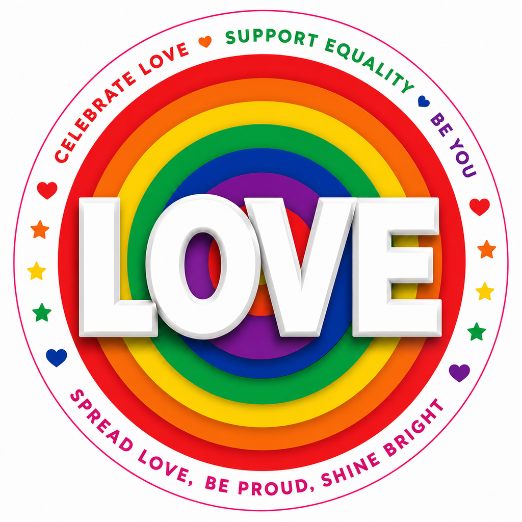 LOVE Pride Month Edible Cupcake Toppers | Rainbow Pride Cake Decorations
