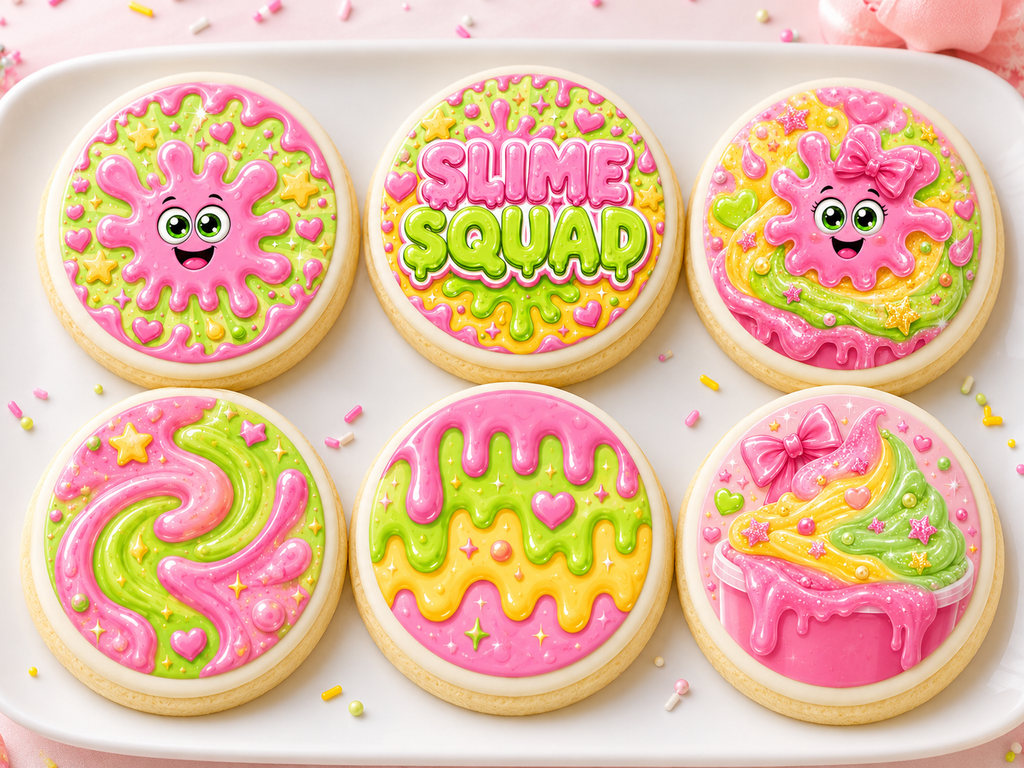Slime Themed Cake & Cupcake Toppers