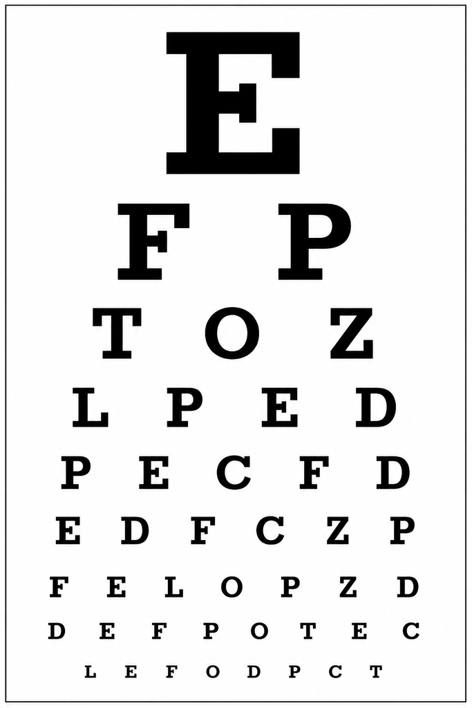 Eye Test Optician Chart Edible Cake Topper