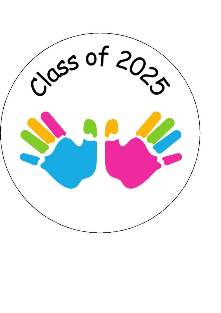 Class of 2025 - Paint Hands - Edible Cake & Cupcake Toppers