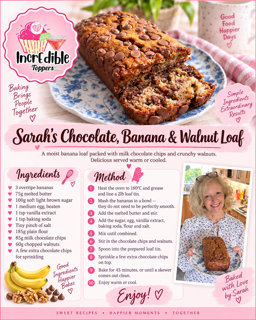 Chocolate, Banana & Walnut Loaf Cake Recipe