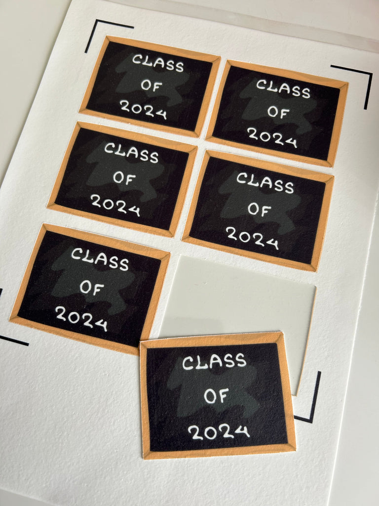 Blackboard Class of 2024  - Edible Cupcake/Cookie Toppers