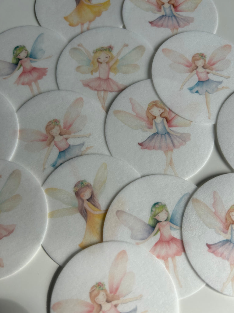 Watercolour Fairies - cupcake toppers