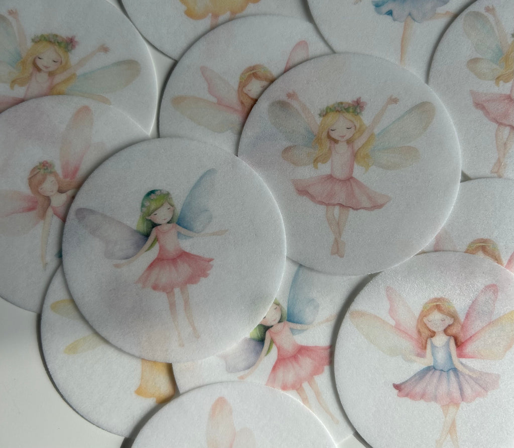 Watercolour Fairies - cupcake toppers