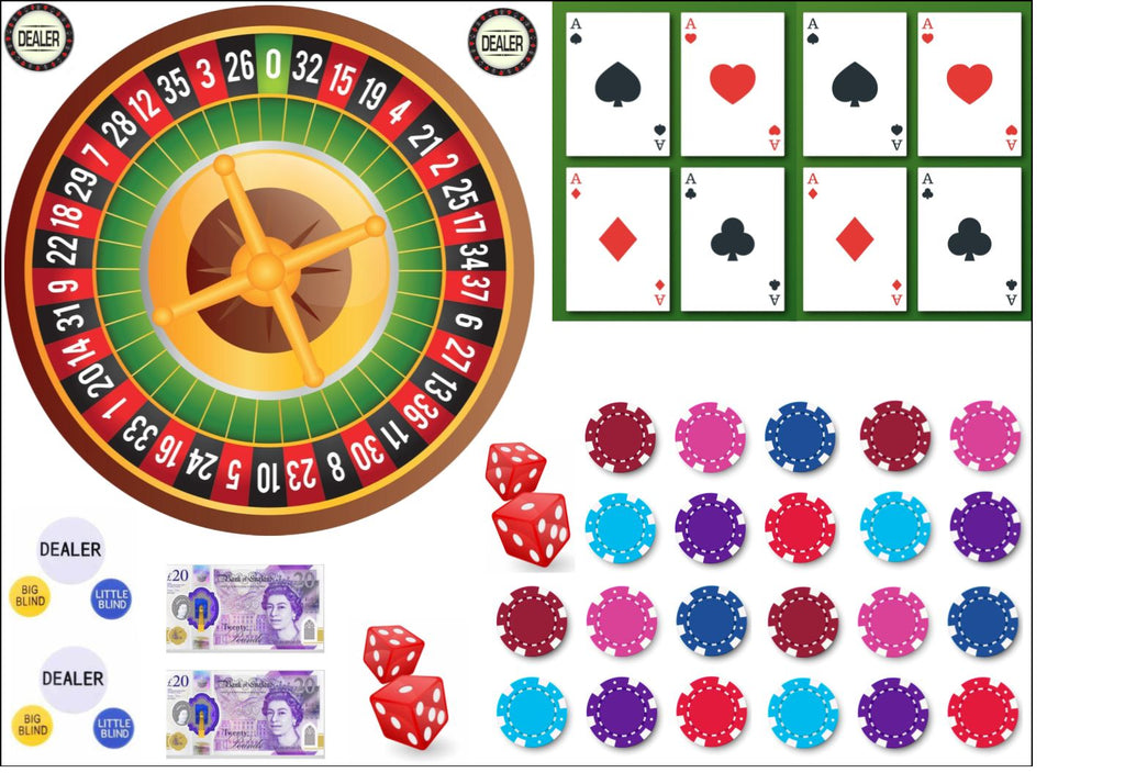 Edible Roulette Wheel Cake Topper