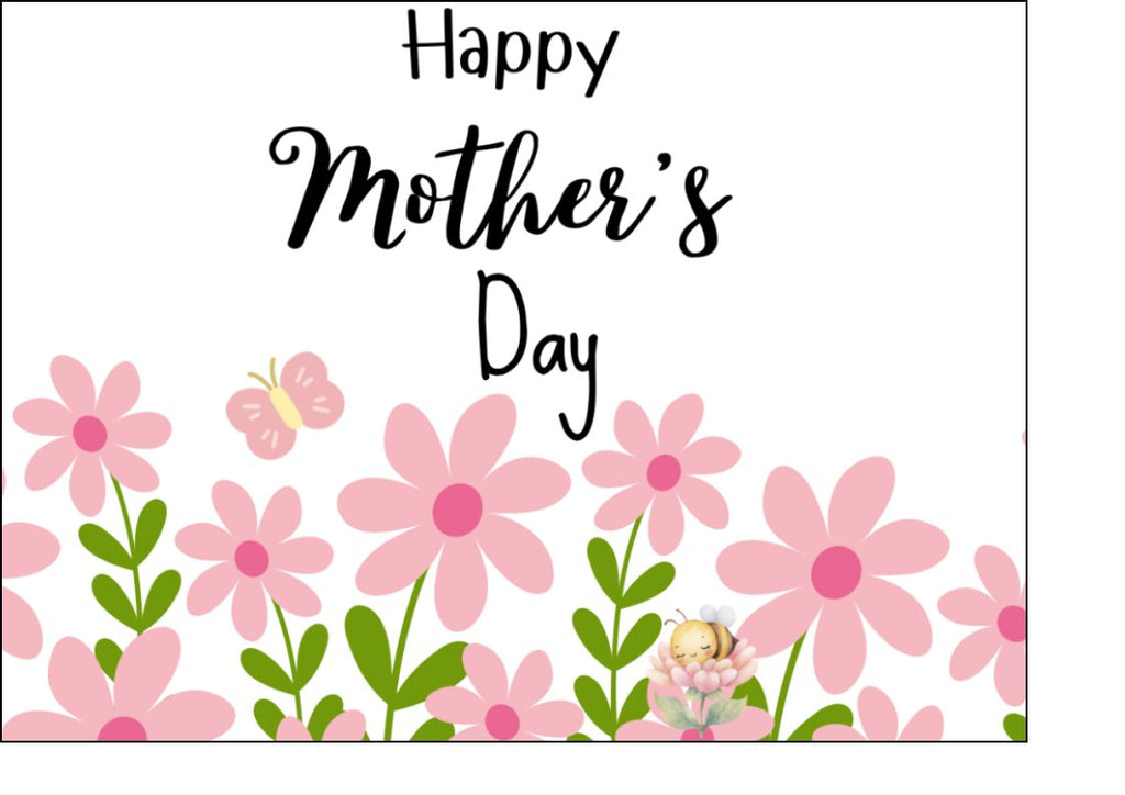 Mother's Day Edible Cake and Cupcake Toppers - Pink Pastels