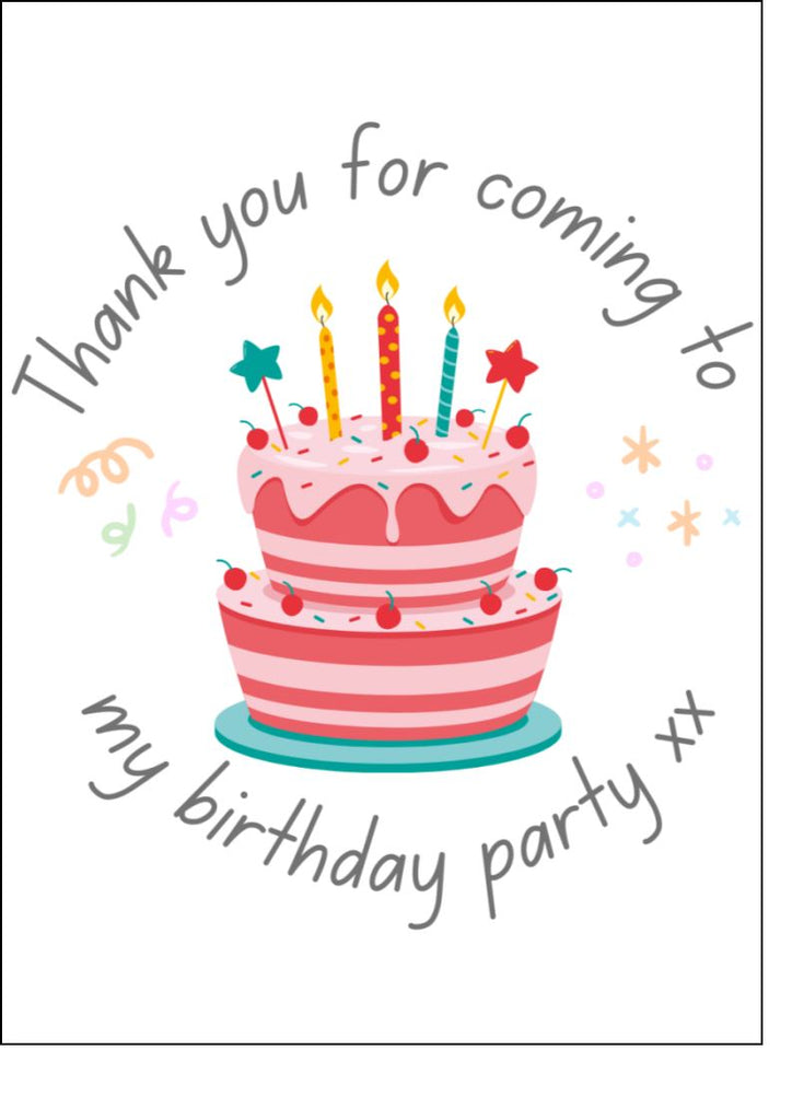 Thank you for coming to my birthday party - Cake and Cupcake Toppers