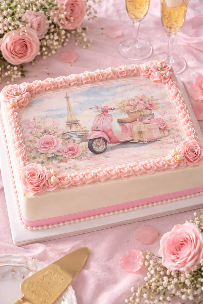 Paris Themed Edible Cake Toppers