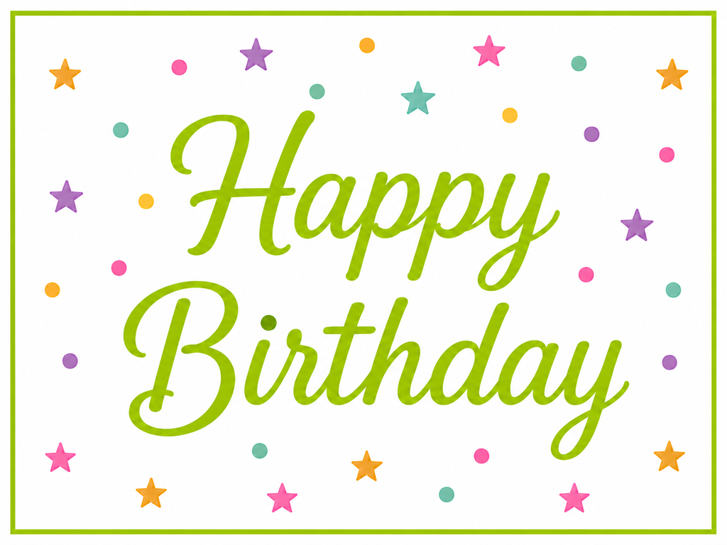 Happy Birthday - Lime Green - Edible Cake and Cupcake Toppers