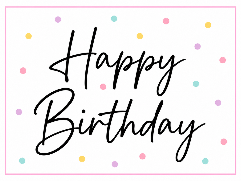 Happy Birthday Confetti Dots - Edible Cake and Cupcake Toppers