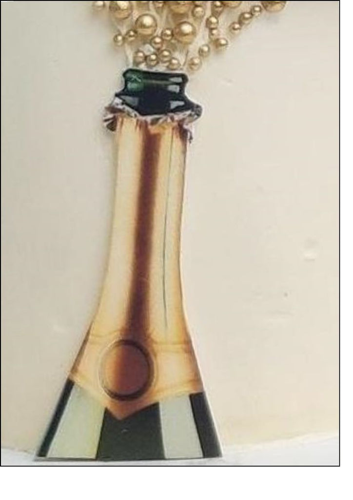 Custom Edible Champagne Bottle Image - Edible Cake Decoration