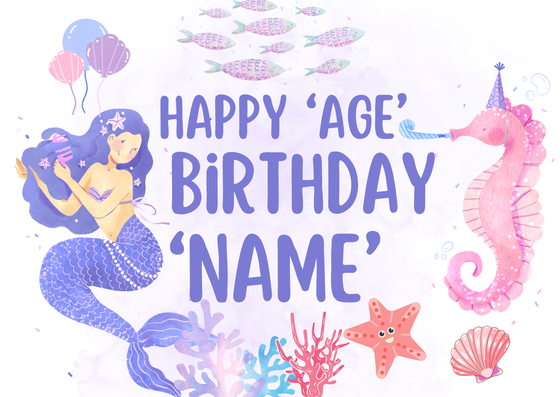 Mermaid Personalised Edible Cake Topper
