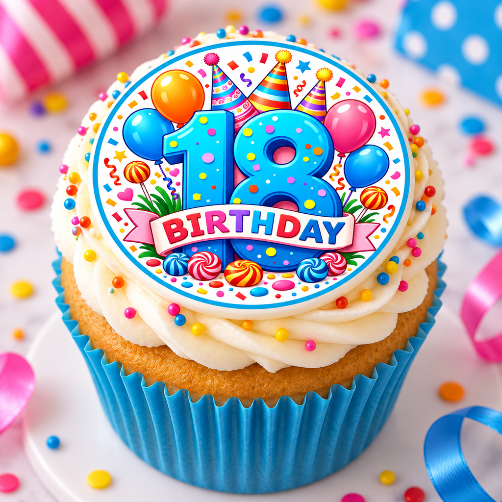 18th Birthday Celebration Edible Cake Toppers