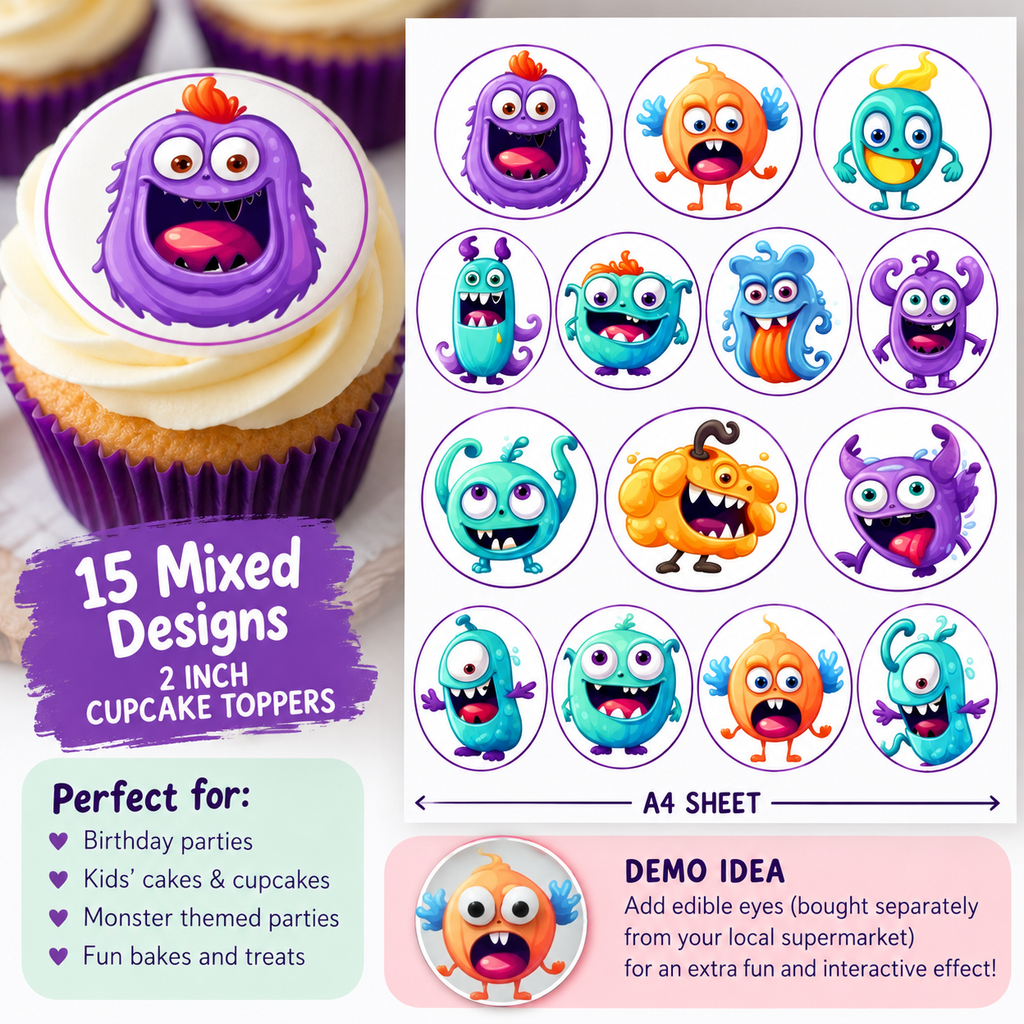 Monster Cupcake Toppers