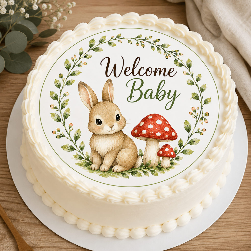 Woodland Baby Shower Edible Cake & Cupcake Toppers