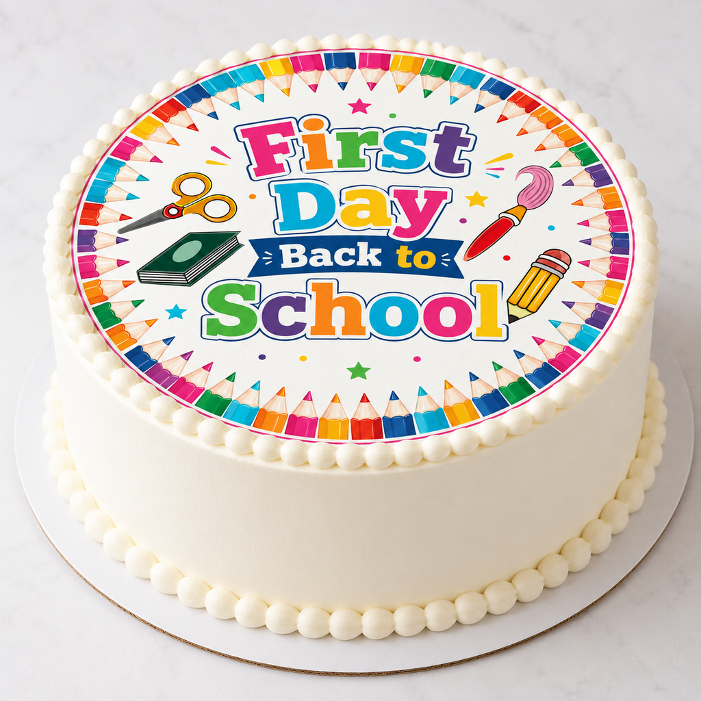 First Day Back At School - Cake & Cupcake Toppers