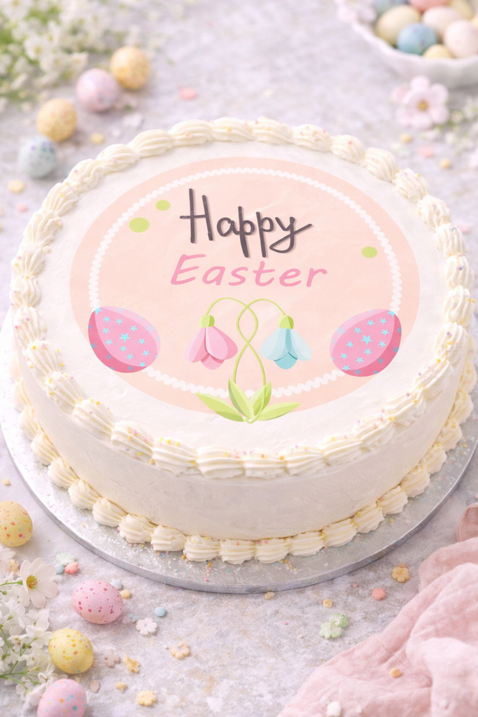 Edible Cupcake and Cake Toppers - Pink Easter