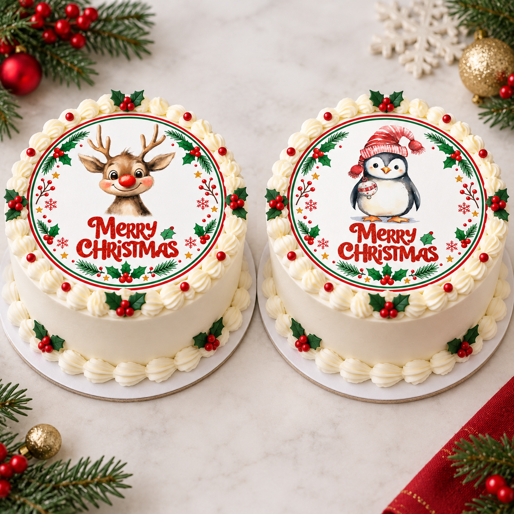 Cute Christmas - Edible Cake Toppers