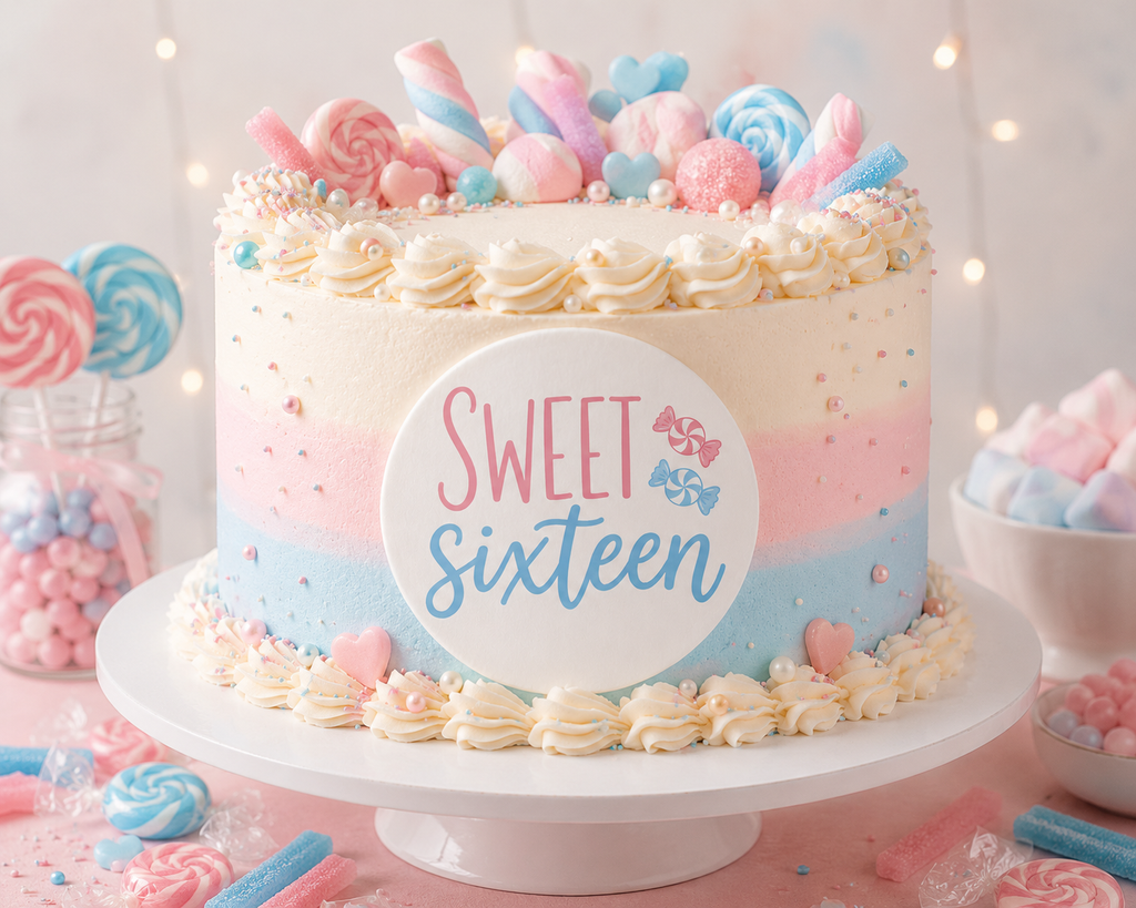 16th Birthday - Sweet Sixteen Edible Cake Toppers