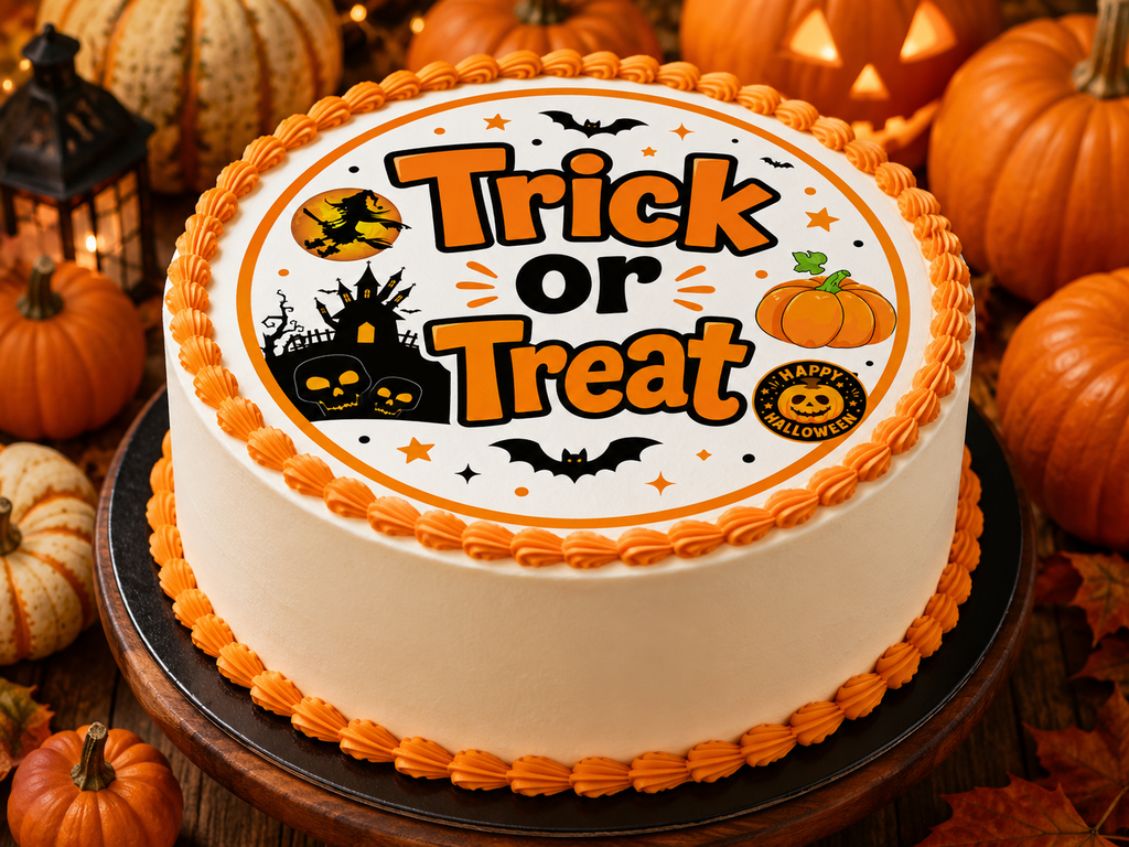 HAPPY HALLOWEEN - EDIBLE CUPCAKE & CAKE TOPPERS