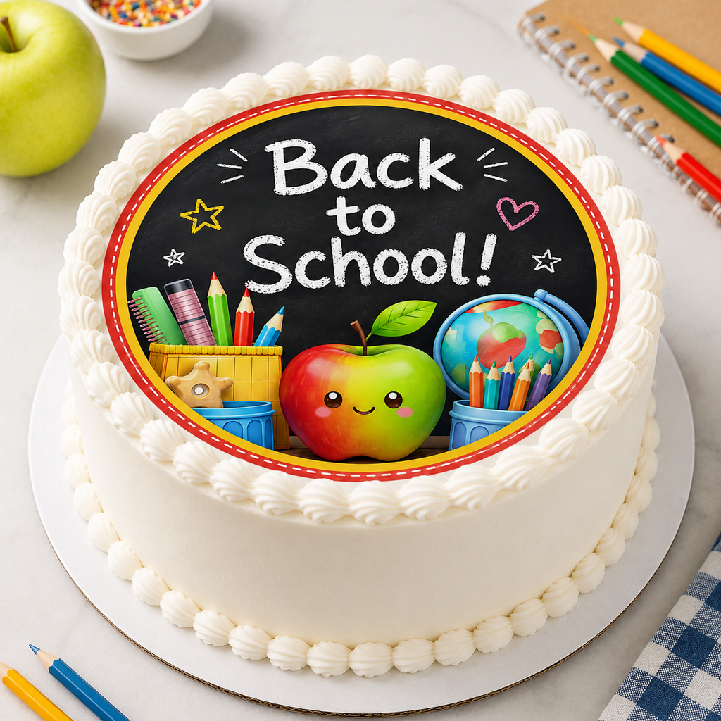 Cute Back To School - Edible Cake & Cupcake Toppers