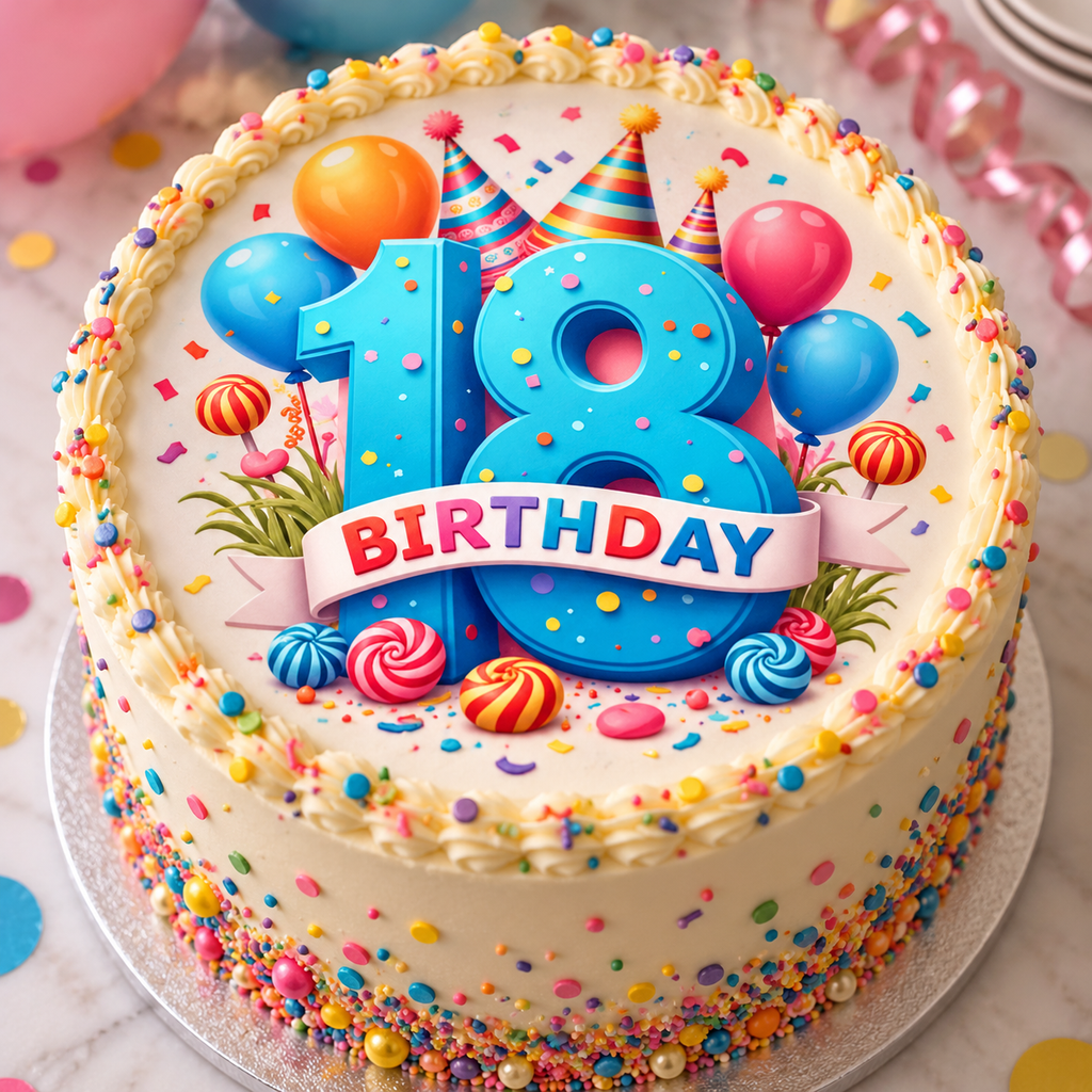18th Birthday Celebration Edible Cake Toppers