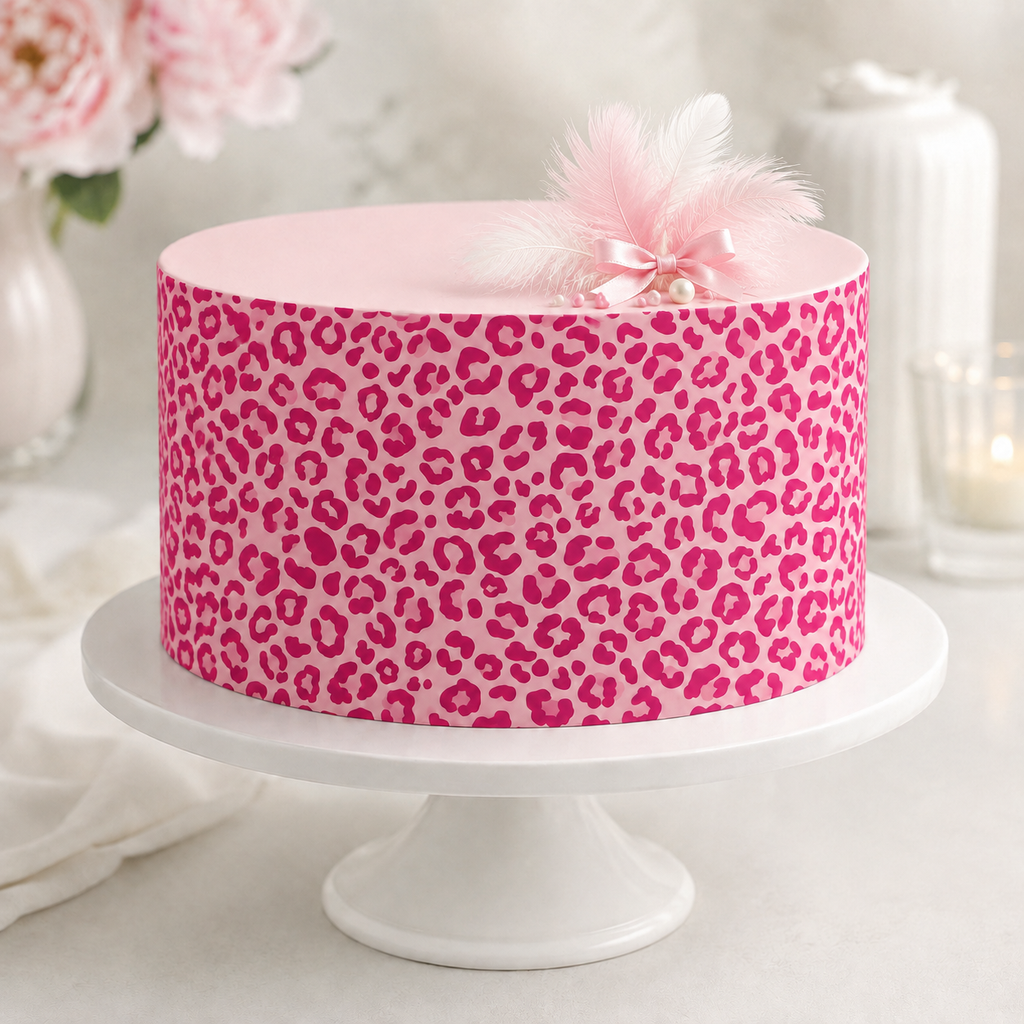 Pink Leopard Style Print - Edible Cake Wrap