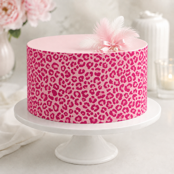 Pink Leopard Style Print - Edible Cake Wrap