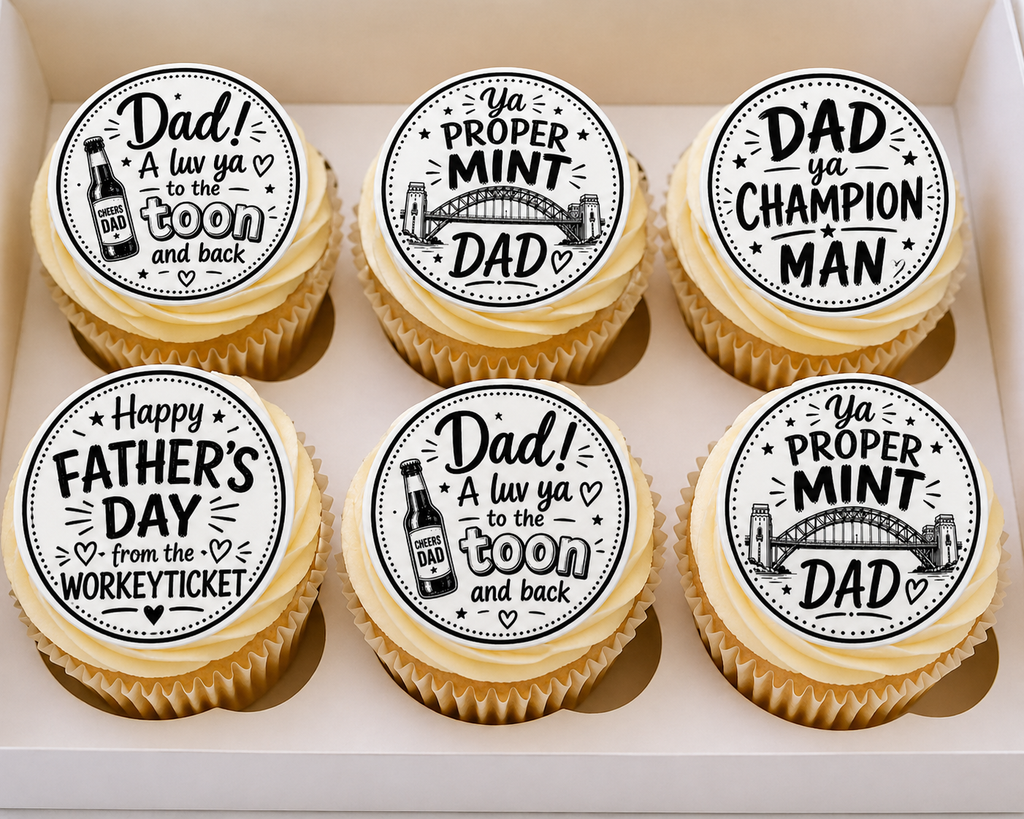 Geordie Father's Day Edible Cake and Cupcake Toppers