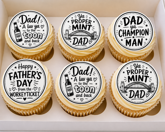 Geordie Father's Day Edible Cake and Cupcake Toppers