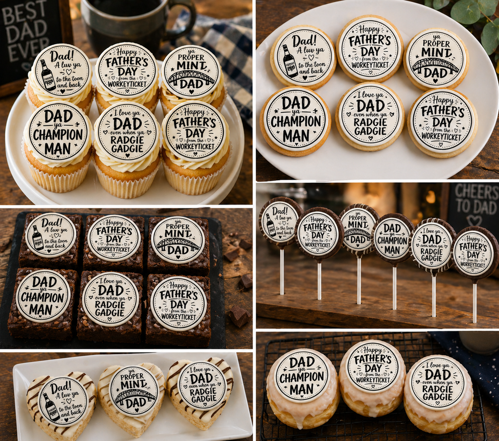 Geordie Father's Day Edible Cake and Cupcake Toppers