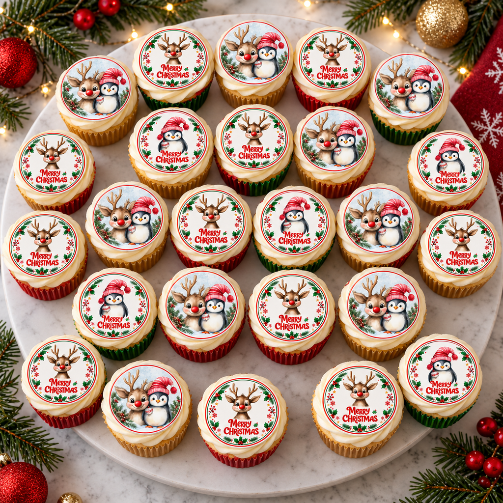 Cute Christmas - Edible Cake Toppers