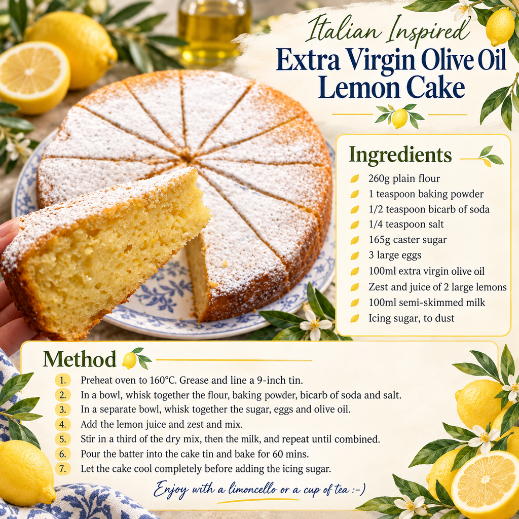 Italian Inspired Lemon Olive Oil Cake