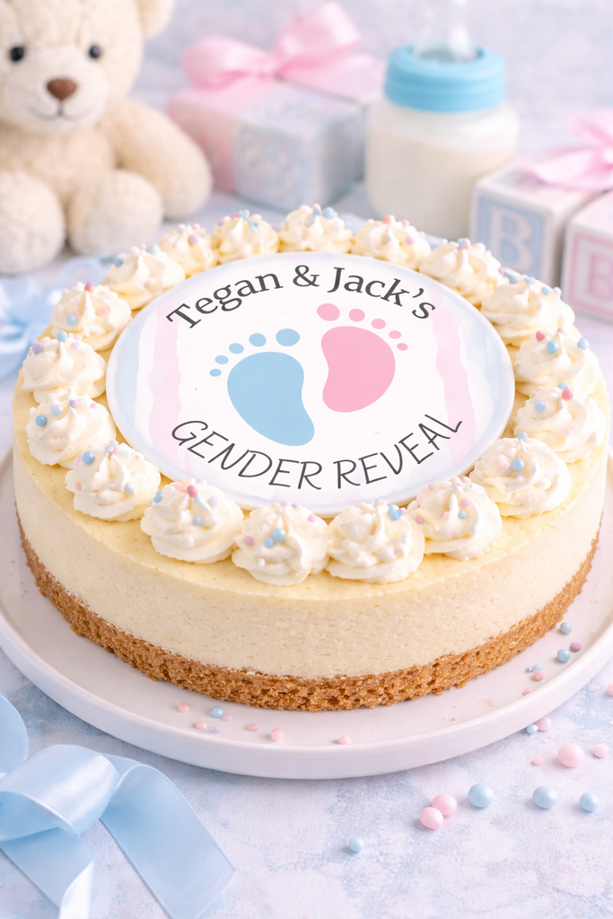 Personalised Gender Reveal Cake Toppers – Baby Feet Design