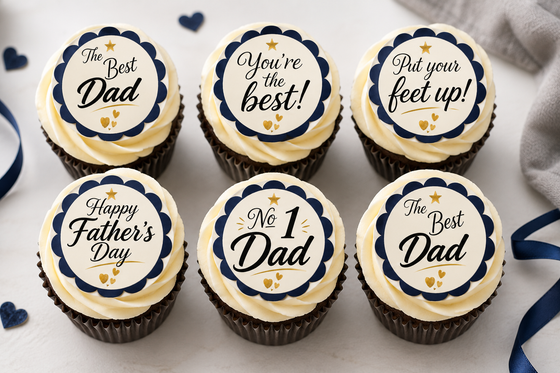Father's Day Edible Cake and Cupcake Toppers - The Best Dad