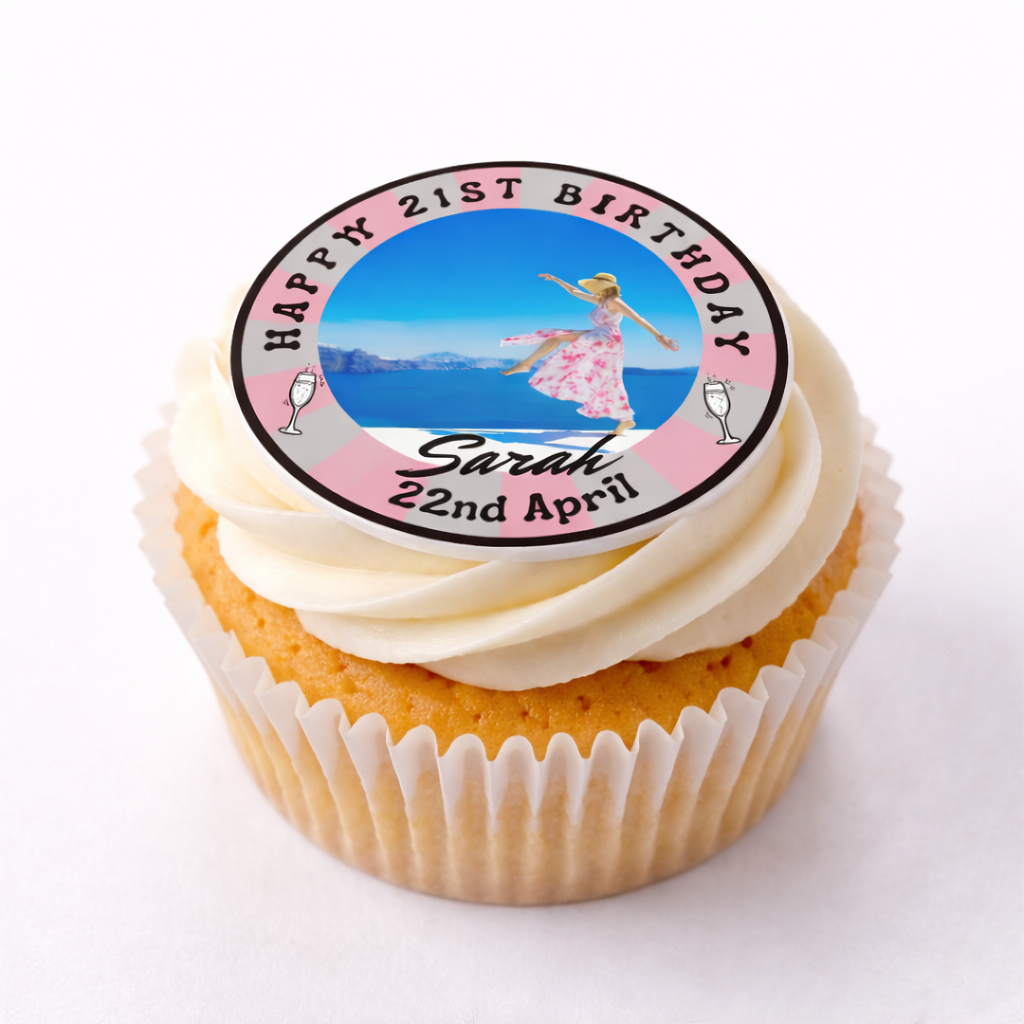 21st Birthday Personalised Pink Cake Toppers