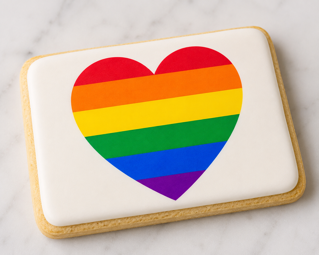 Rainbow Heart Edible Cupcake Toppers | Pride Cake Decorations | Vegan & Gluten Free