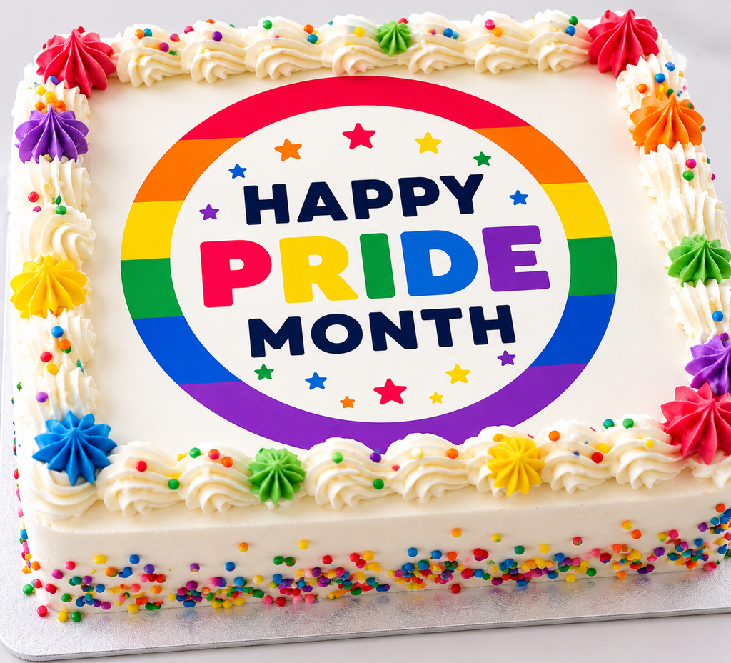 Happy Pride Month Edible Cake & Cupcake Toppers | Pride Rainbow Cake Decorations