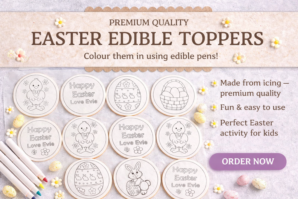EASTER EDIBLE TOPPERS - PAINT YOUR OWN CUPCAKES/COOKIES