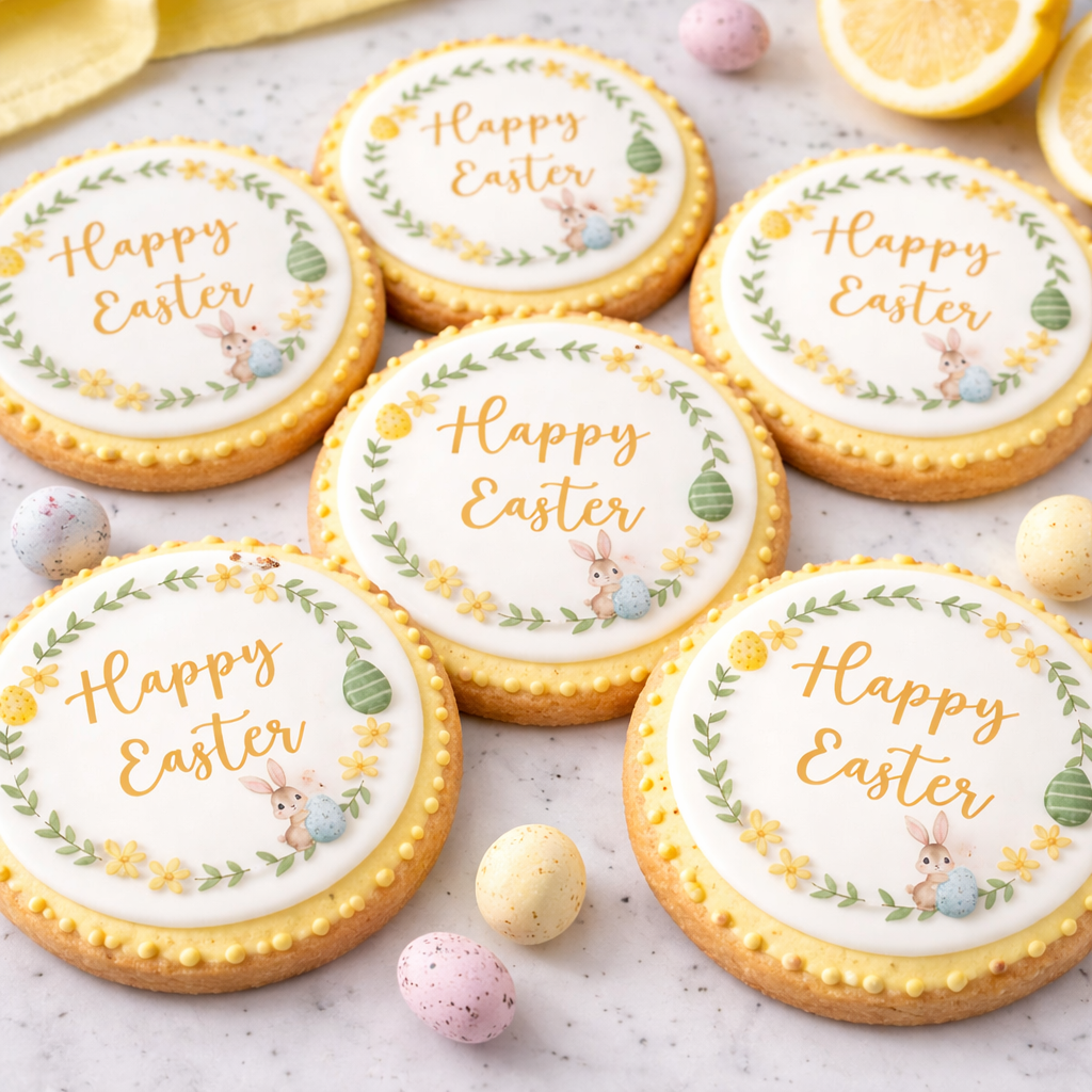 Edible Cupcake, Cookie and Cake Toppers - Easter Yellow & Green