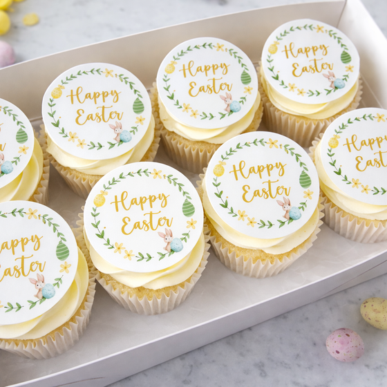 Edible Cupcake, Cookie and Cake Toppers - Easter Yellow & Green