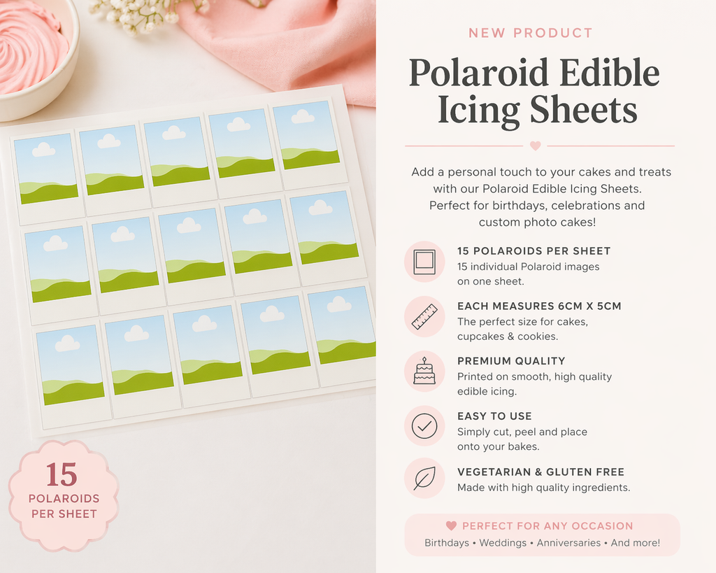 Polaroid Edible Icing Sheets – 15 Photo Frames
