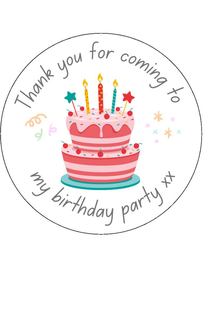 Thank you for coming to my birthday party - Cake and Cupcake Toppers