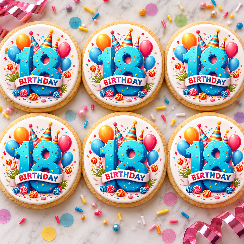 18th Birthday Celebration Edible Cake Toppers