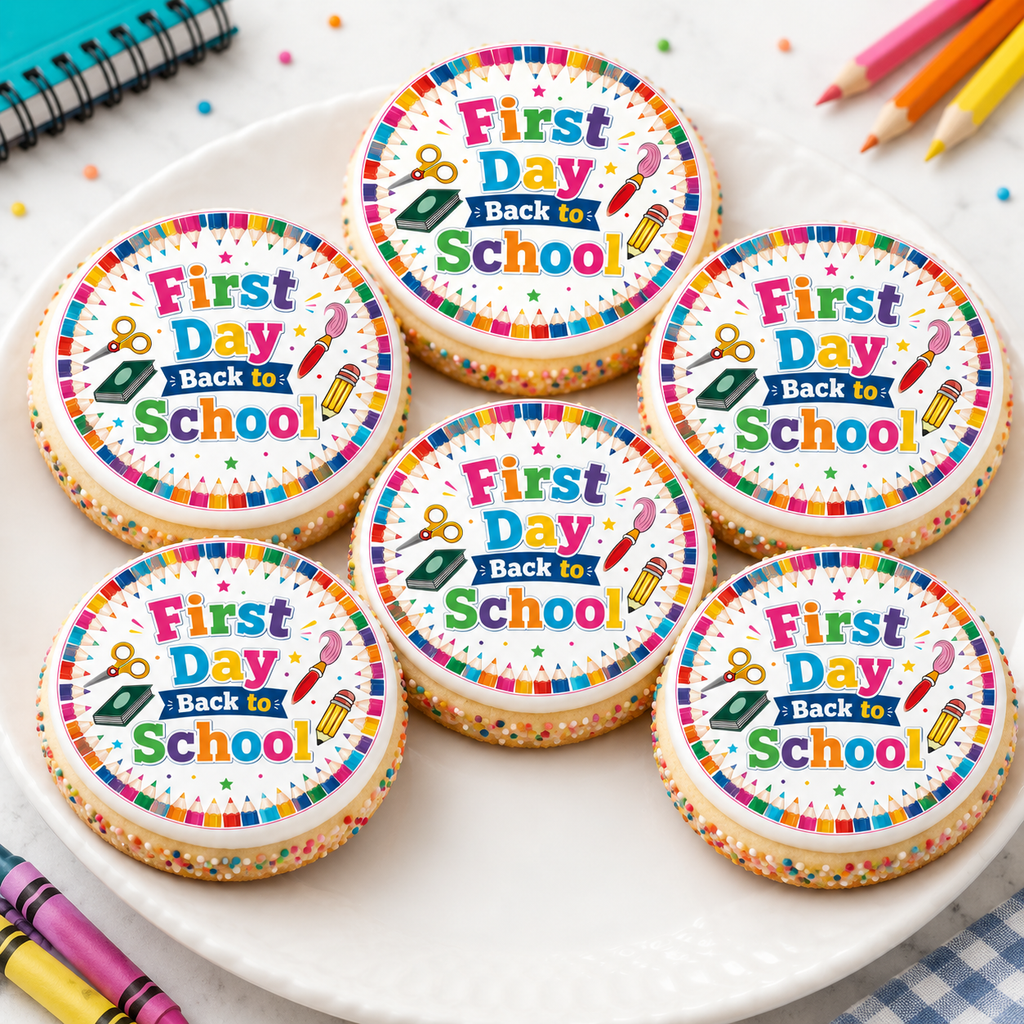 First Day Back At School - Cake & Cupcake Toppers