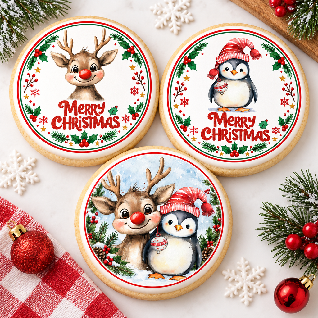 Cute Christmas - Edible Cake Toppers