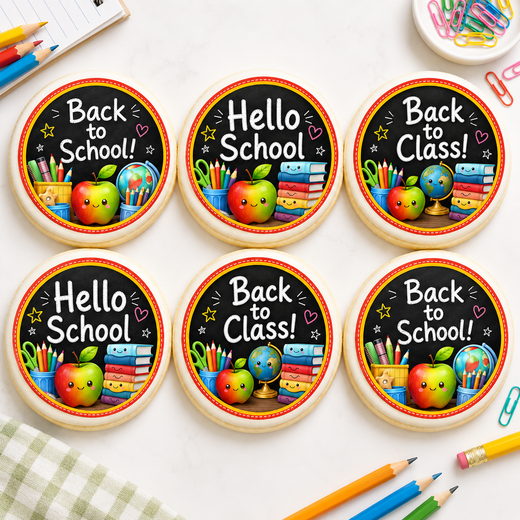 Cute Back To School - Edible Cake & Cupcake Toppers