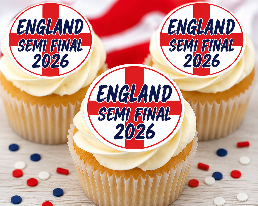ENGLAND World Cup Edible Cupcake Toppers
