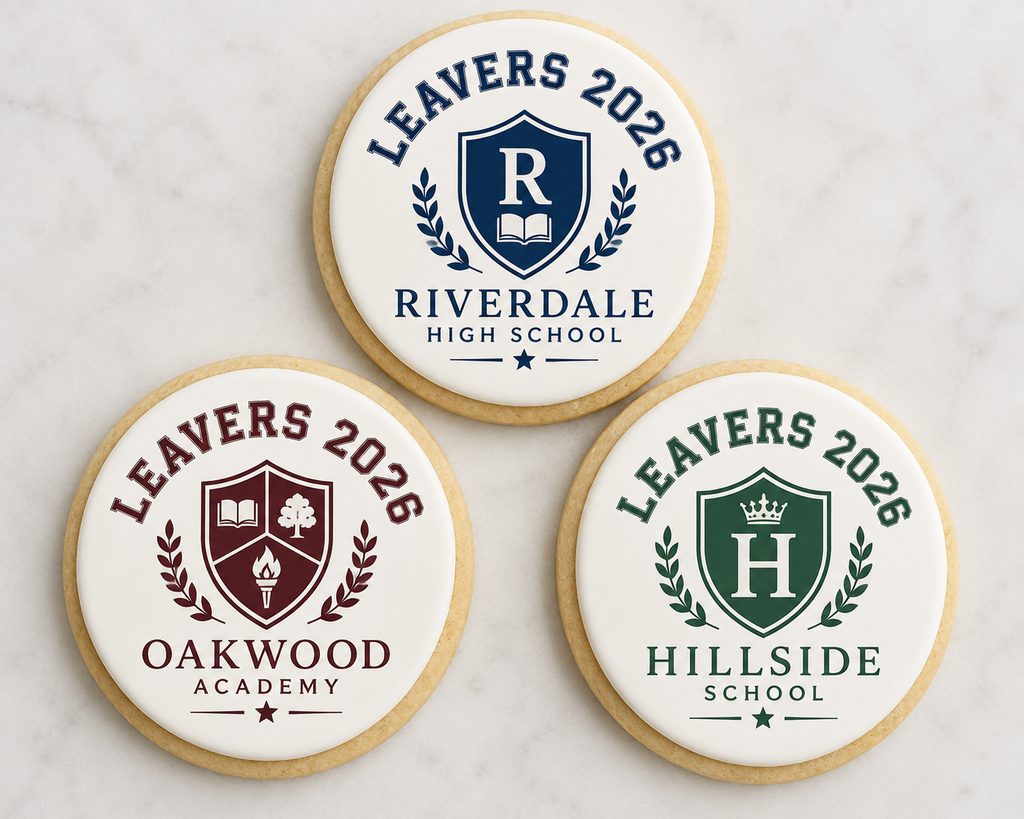 Leavers 2026 Edible Cake & Cupcake Toppers – Add Your Own School Logo