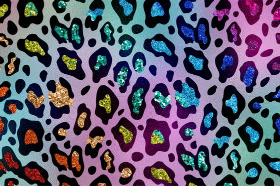 NEW! Glitter effect leopard cake print